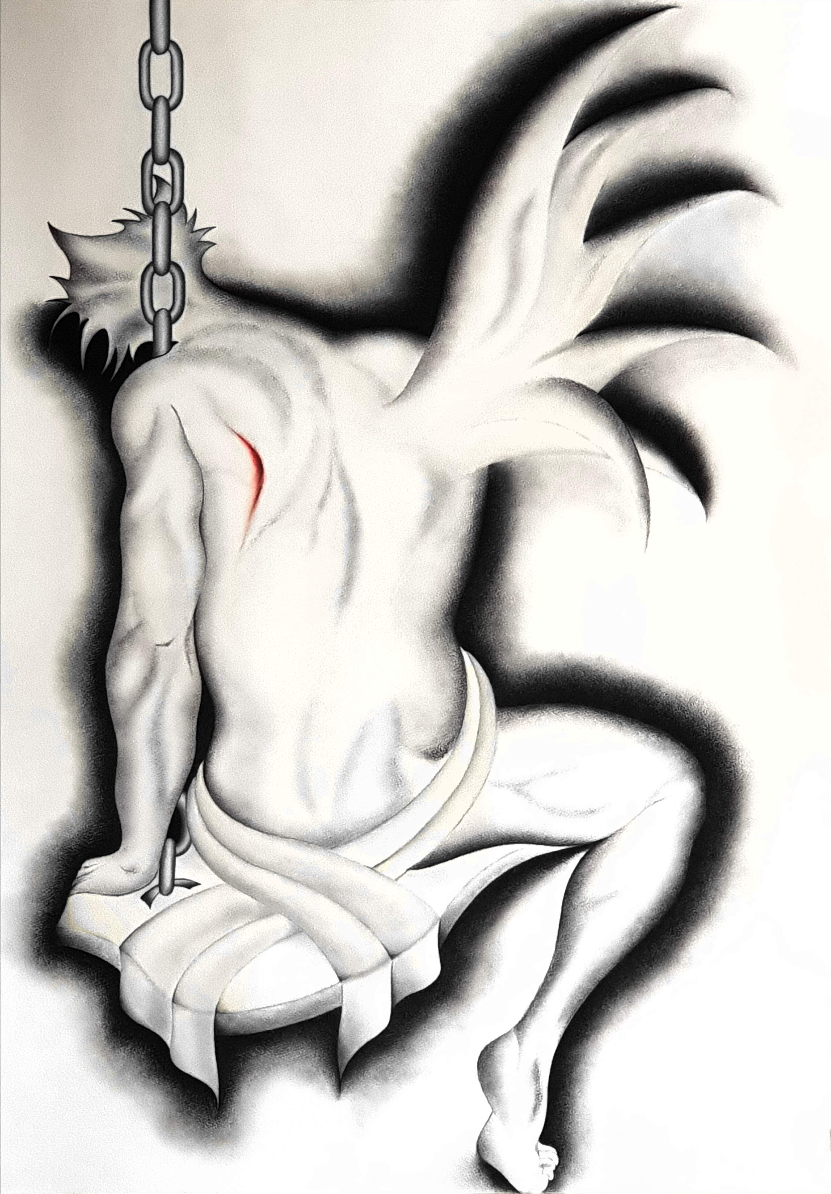 ""Lost" - 2020 - pastel, graphite powders and charcoal on woven paper - cm 70x100 - Quotation € 1000.00