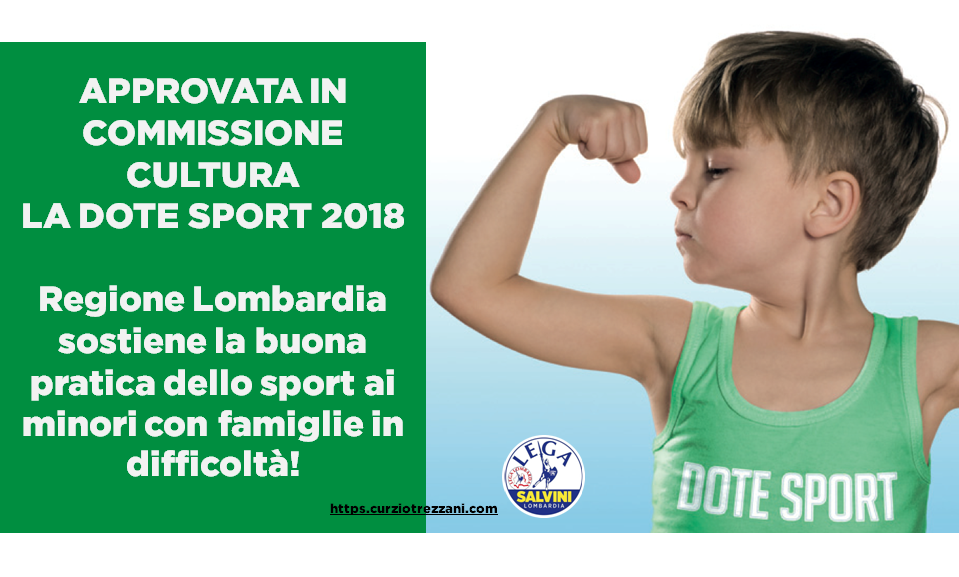 Lombardia, via libera in Commissione regionale a Dote sport 2018. Provvedimento ora passa alla Giunta per la fase esecutiva