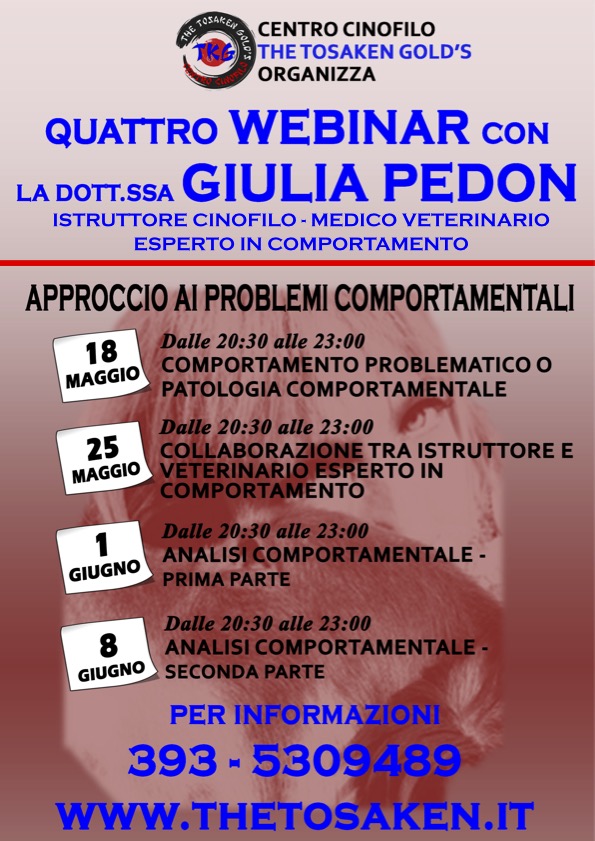 Quattro Webinar con la Dott.ssa Giulia Pedon