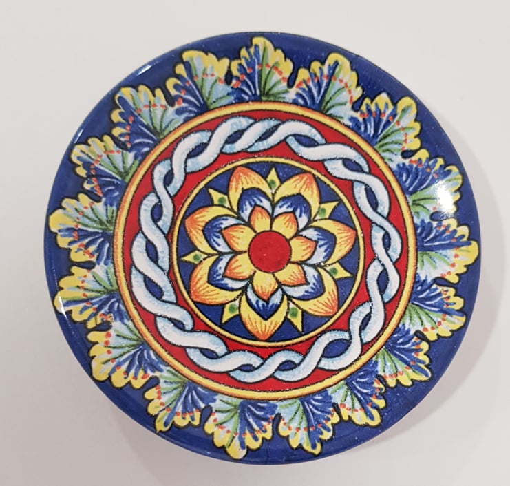 Piattino Calamite in Ceramica Artigianale di Caltagirone diam. 7,5 cm Regali