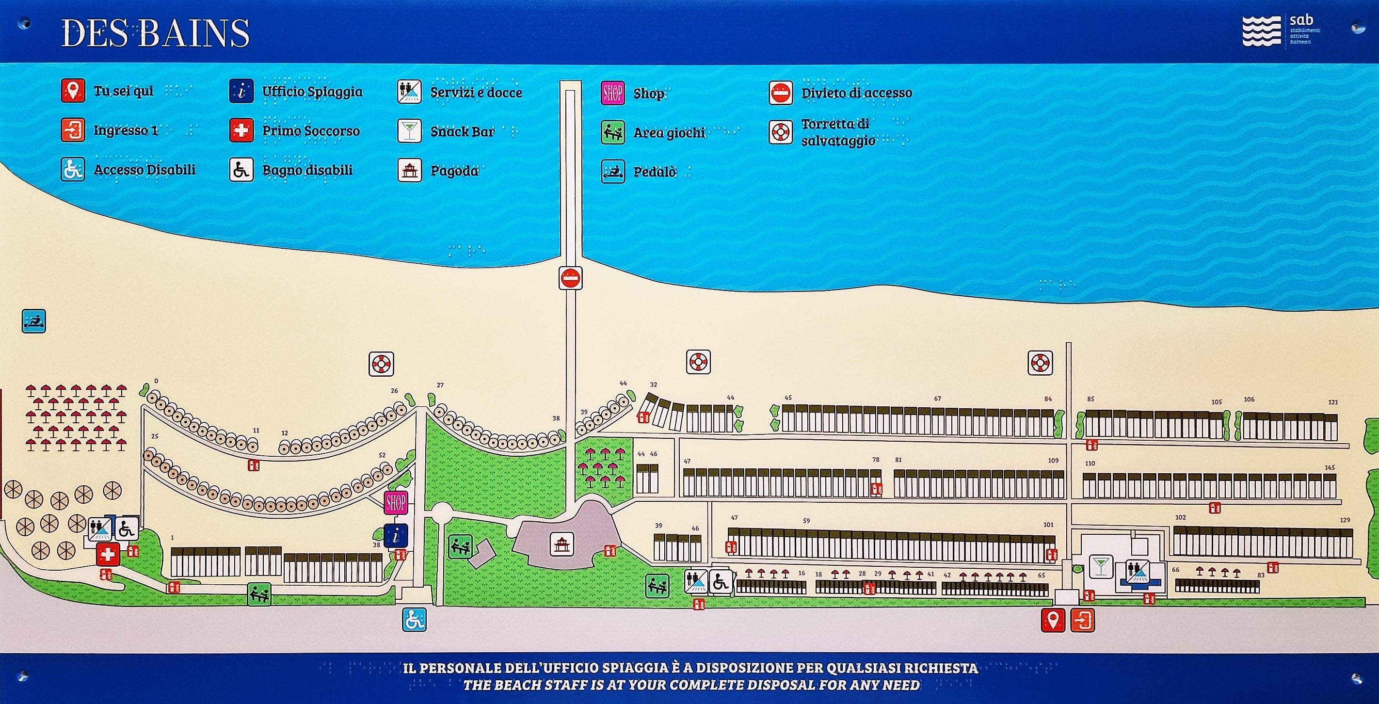 Mappa tattile - Spiaggia Des Bans