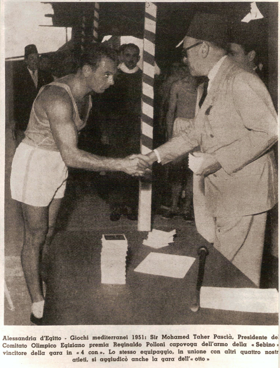 Egitto 1951 - Premiazione del 4 con. Il ritiro dei premi da parte di Polloni R.