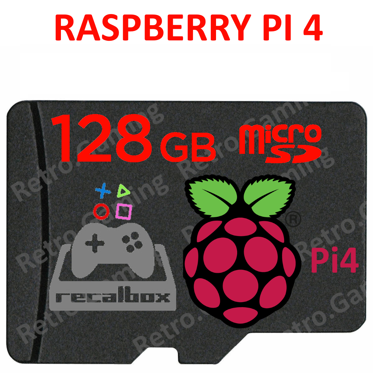 Micro SD 128GB per Raspberry pi 4 / pi 400 [Recalbox 9]