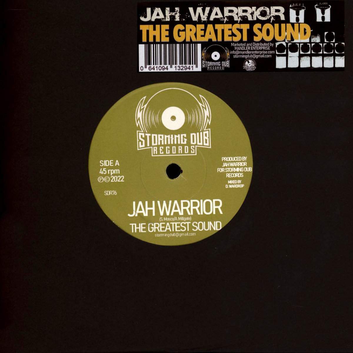 Jah Warrior THE GREATEST SOUND Storming Dub Records 7 inch