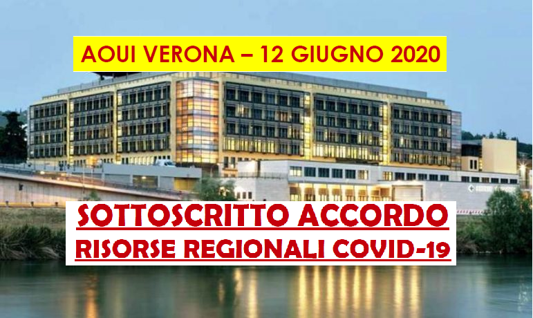 Azienda Ospedaliera di Verona: siglato accordo risorse regionali emergenza Covid 19