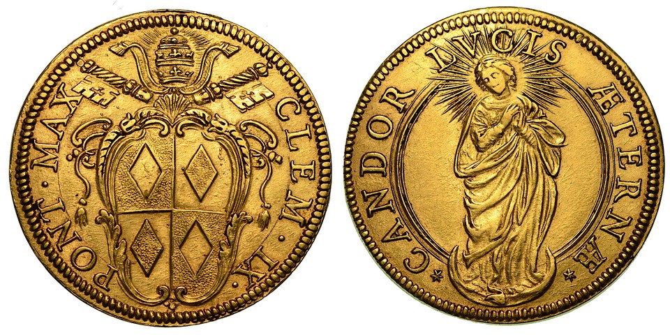 CLEMENTE IX  (Giulio Rospigliosi) 1667-1669.  Quadrupla s.d.- BB/q.SPL