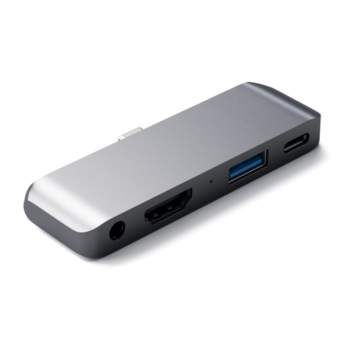 HUB DOCK TYPE C MULTIPORT SPACEGREY HDMI4K-1USBC-1USB3-JACK