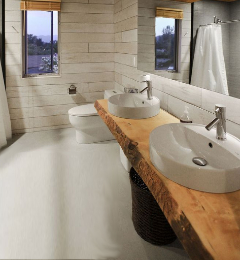 Mensola piano lavabo in legno massello di Noce