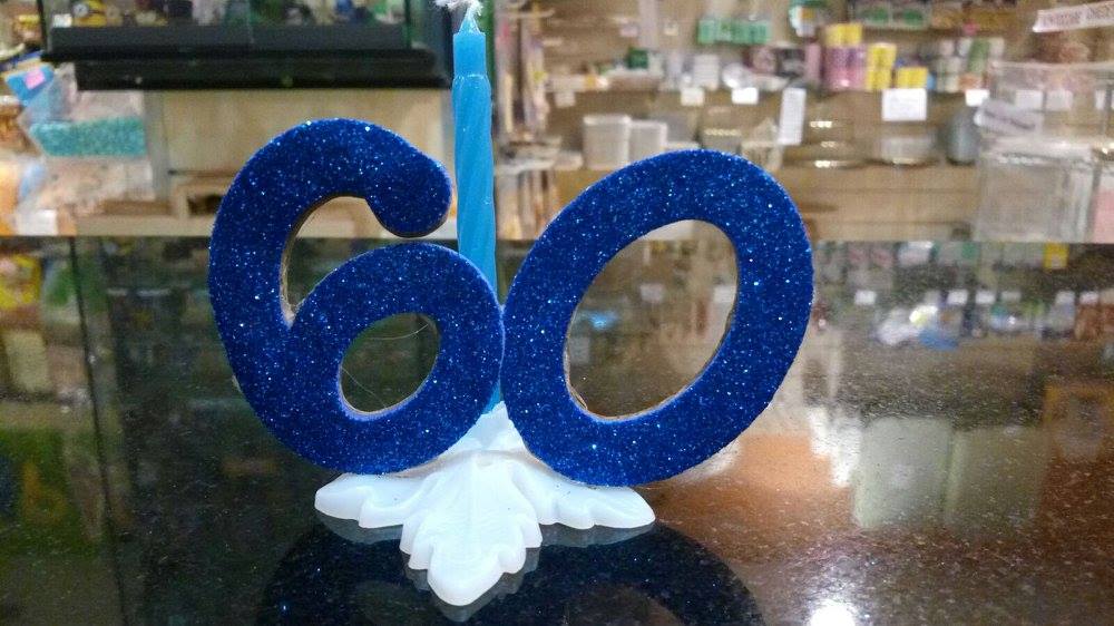 candela personalizzata 60  blu