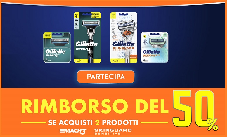Rimborso Gillette “CASHBACK MACH 3 & SKINGUARD”