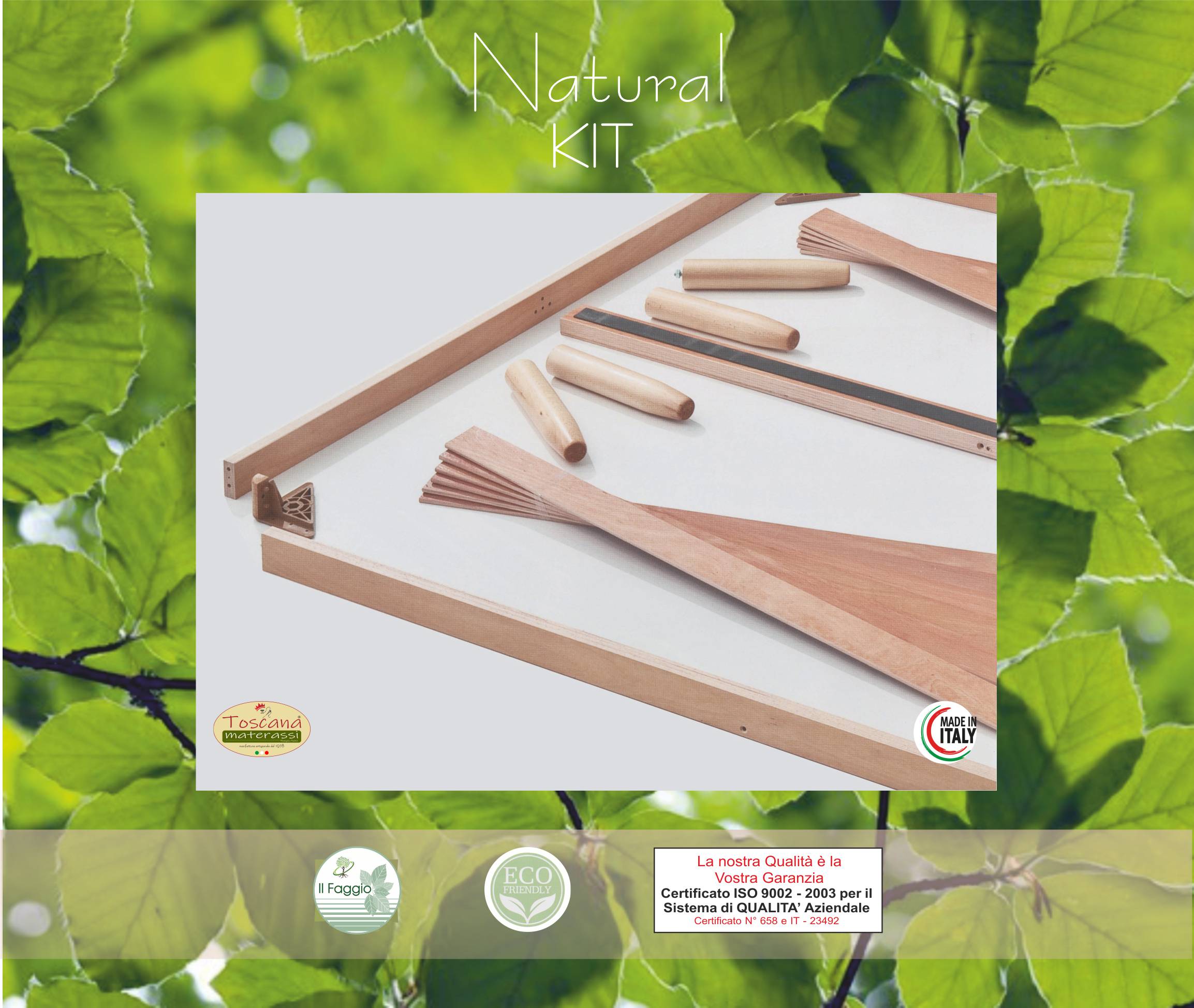 Base letto NATURAL KIT in faggio naturale eco friendly