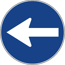 Segnale stradale fig. 80/b 'direzione obbligatoria a sinistra' ø cm 60