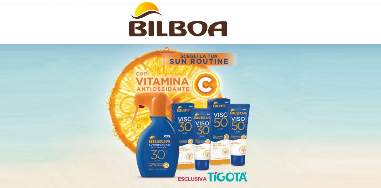Rimborso Solare Bilboa Vitamina C Esclusiva Tigotà  “Bilboa Ti rimborsa il solare  Bilboa con Vitamina C”