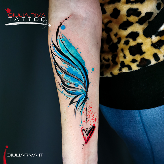ala tatuaggio tattoo wing watercolor