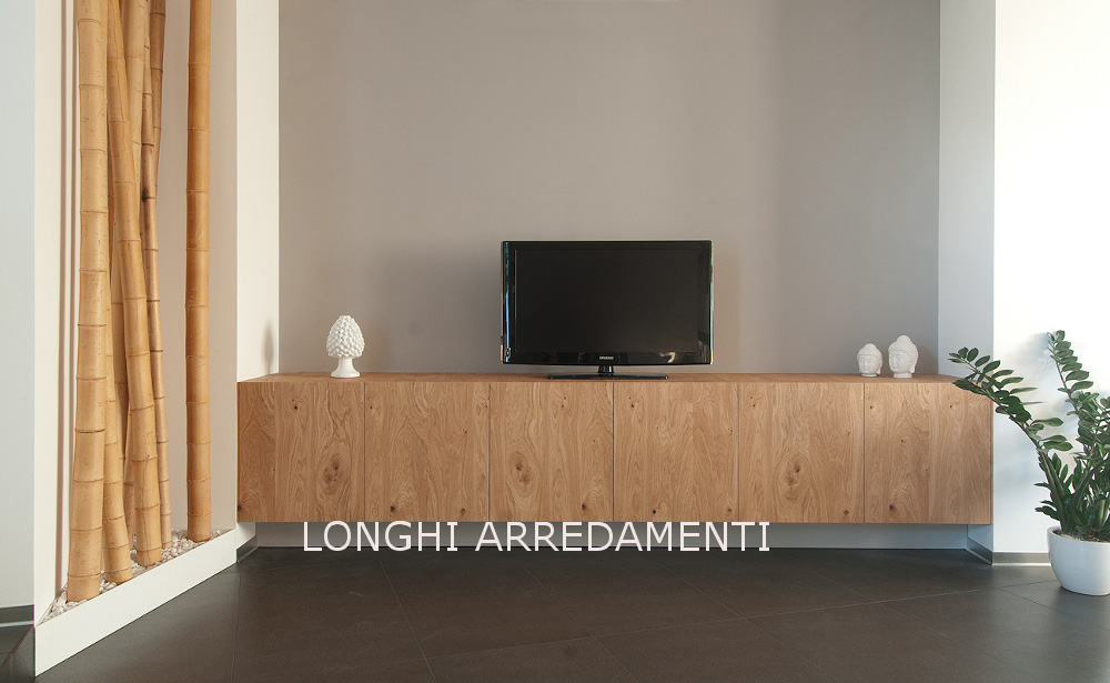 mobili porta tv in legno massello su misura in essenze rovere teak larice legno marino