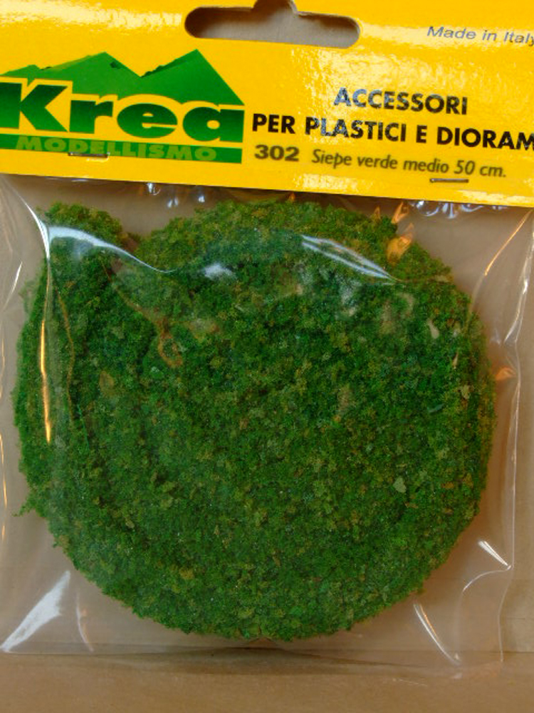 Siepe verde medio per plastico ferroviario cm. 50 - Krea art.302
