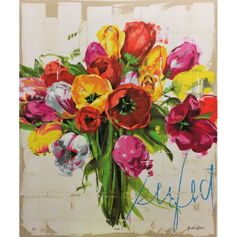MASSA ANTONIO     Perfect Flowers - Serigrafia polimaterica su cartoncino pressato 100x120