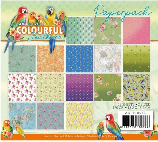 Album e carte per scrapbooking - ADPP10043 piume colorate