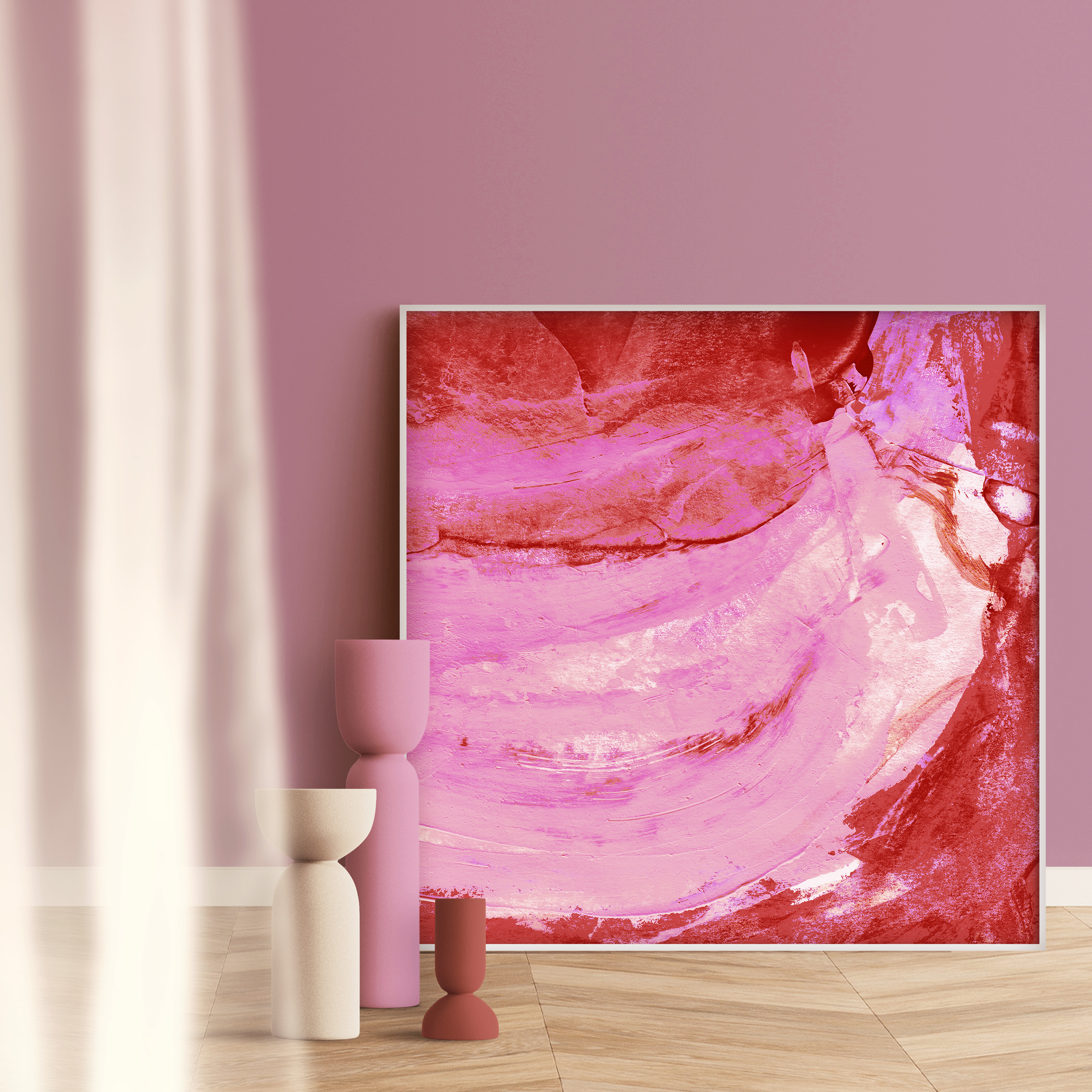 abstract art, pink, warm colors, terracotta, contemporary art, modern art, mexican art, mexican artist, monica morales,