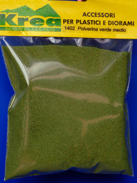 Polverina verde medio per plastici architettonici gr. 45 - Krea 1402