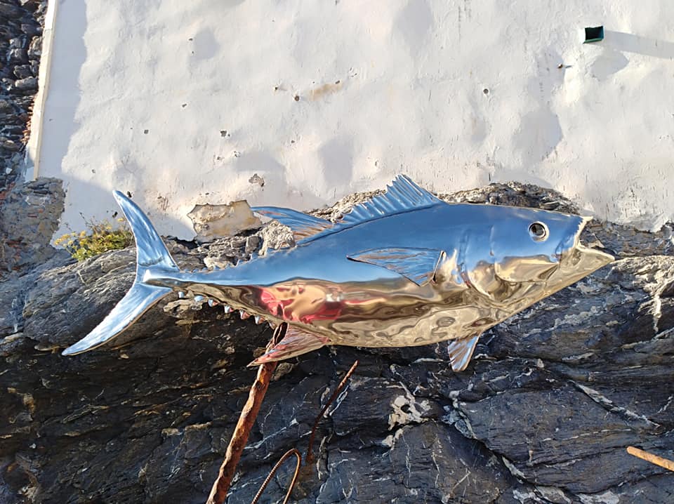 TONNO ROSSO - con acciughe ( inox - lucido - 90 cm, Spessore: 8/10) BLUEFIN TUNA and anchovies