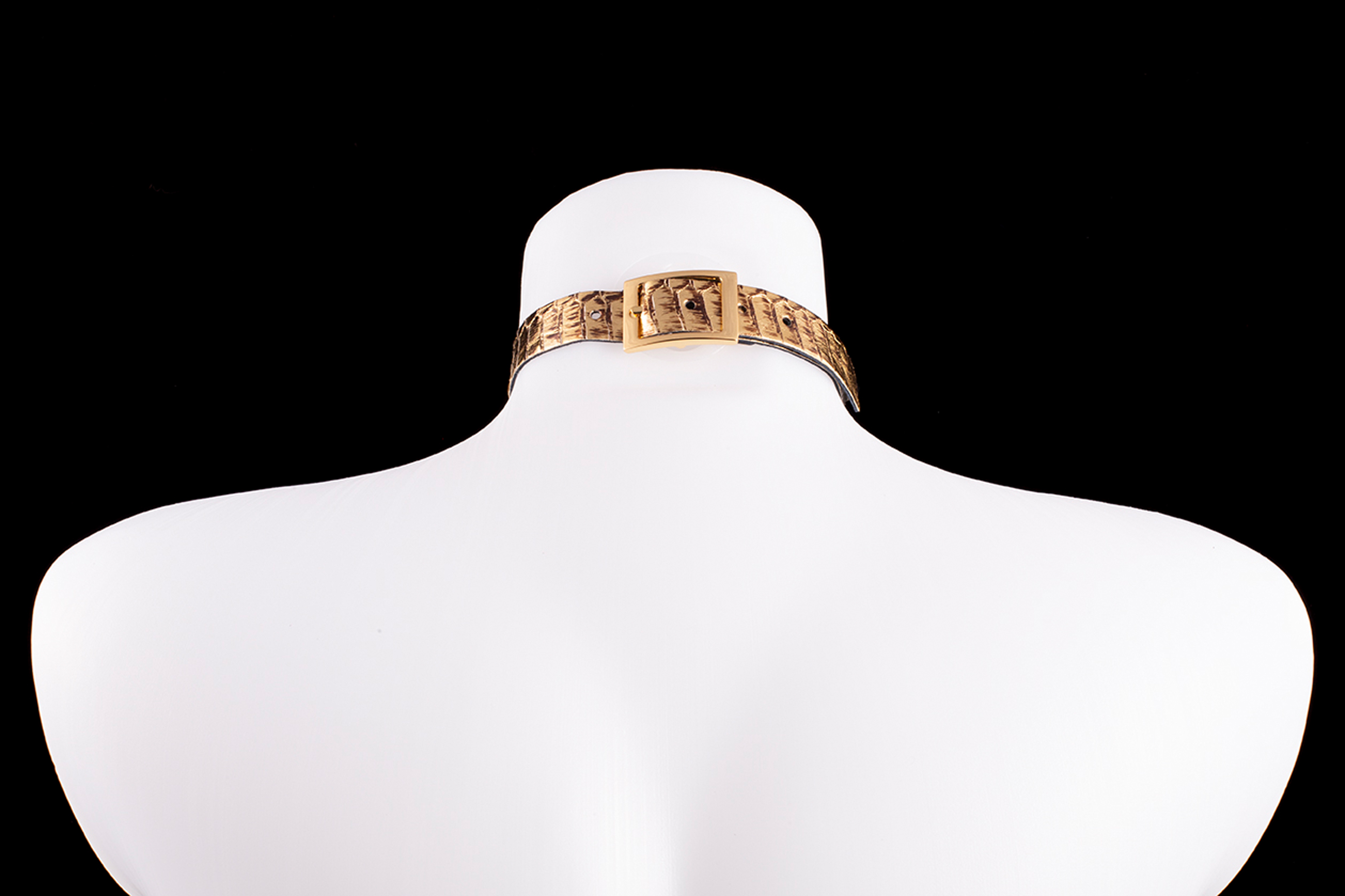 Choker Olimpia in real snake col. oro Antico