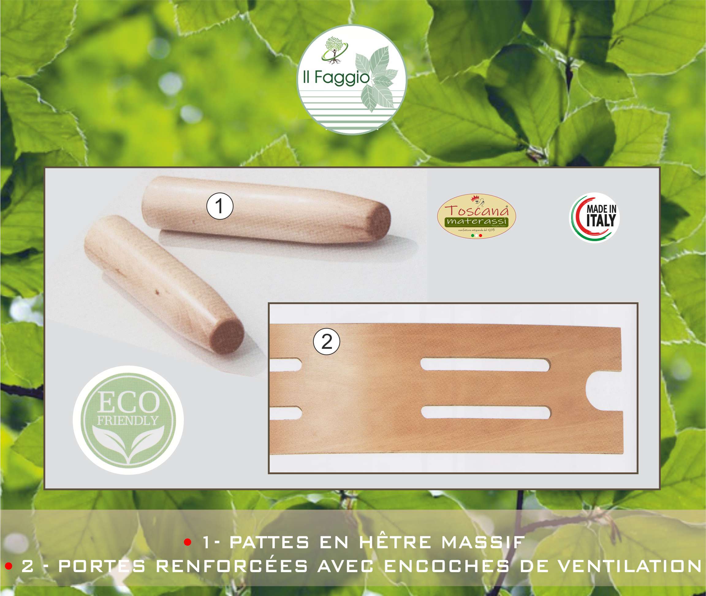 Sommier SUPER en hêtre naturel écologique