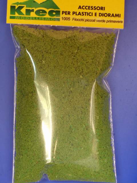 Fiocchi piccoli verde primavera per plastico o diorama gr. 25 - Krea1005