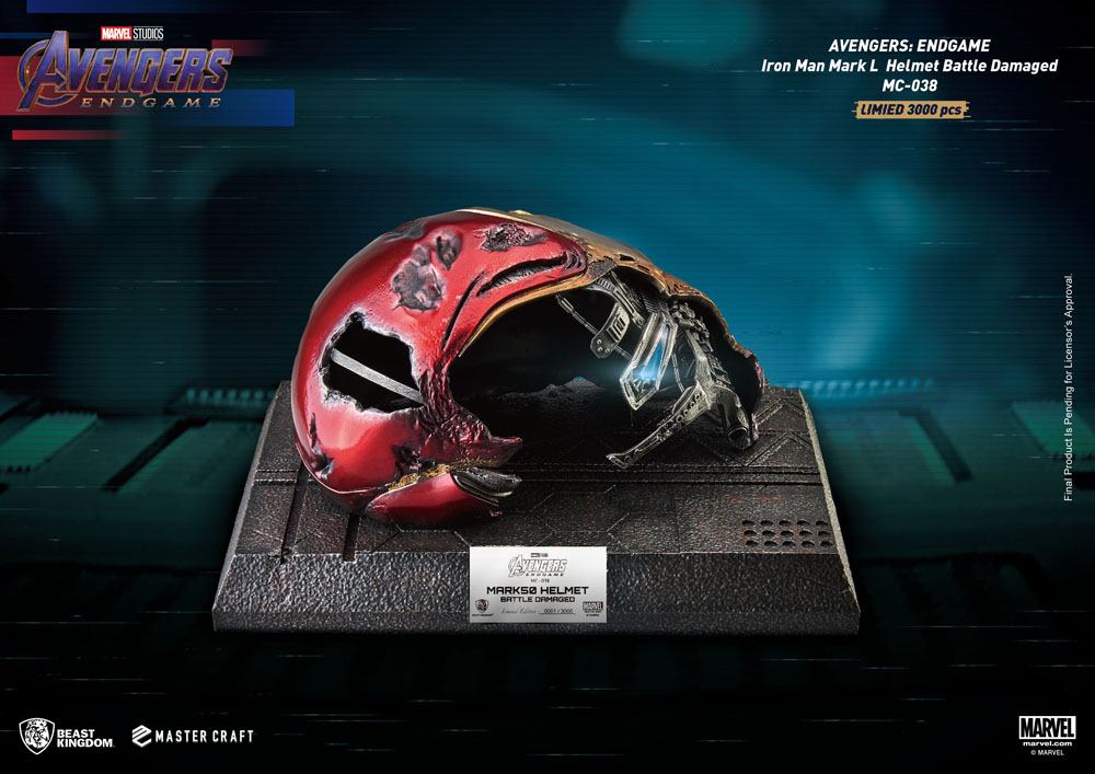 Avengers Endgame Master Craft Statue Iron Man Mark50 Helmet Battle Damaged