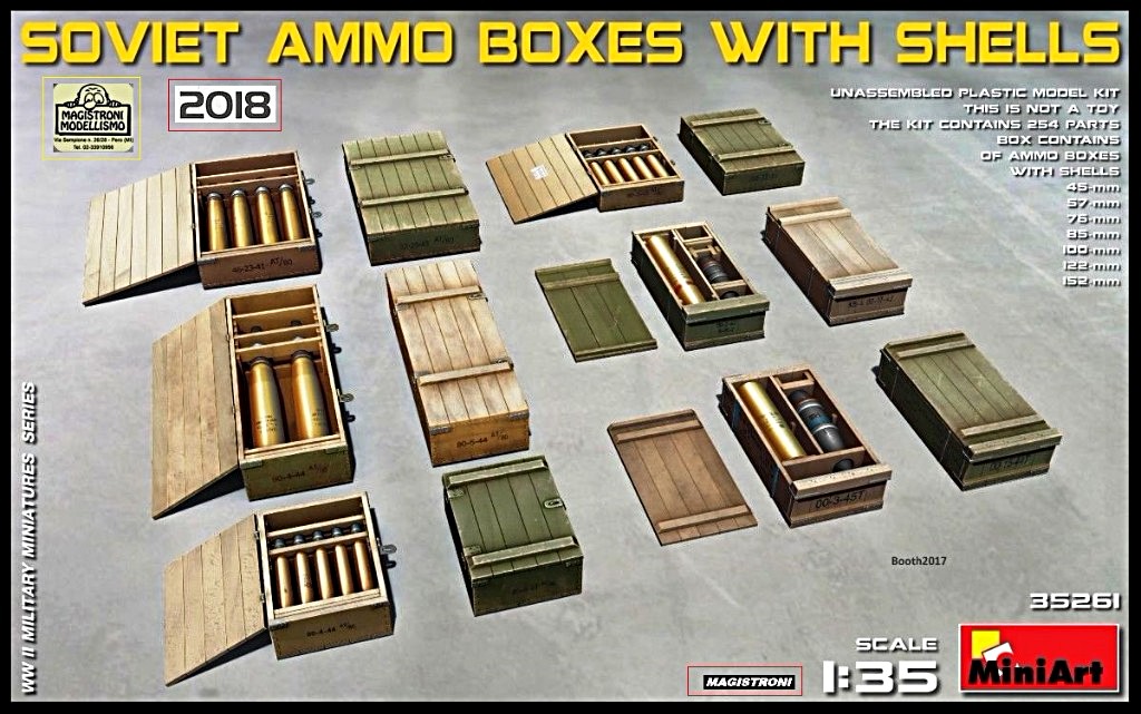 SOVIET AMMO BOXES WITH SHELLS
