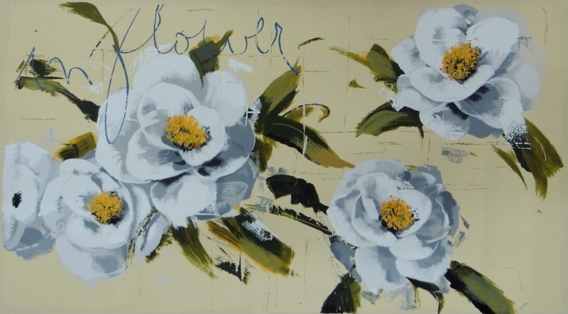 MASSA ANTONIO  In Flowers - Serigrafia su TELA 145x80 cm