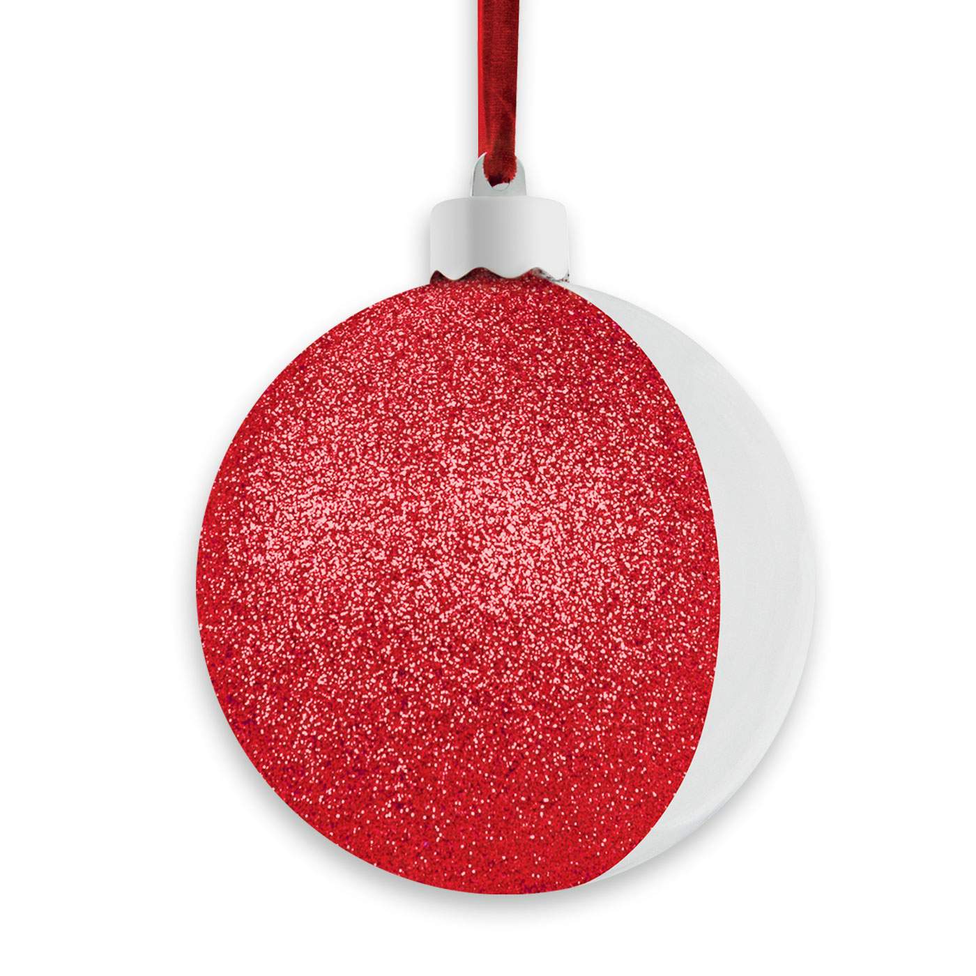 Pallina di Natale Grande Rossa con Glitter