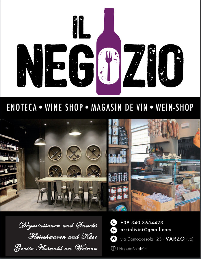 Negozio vini  Varzo Arcioli, Wein- Shop Degustationen, Fleischwaren Salami