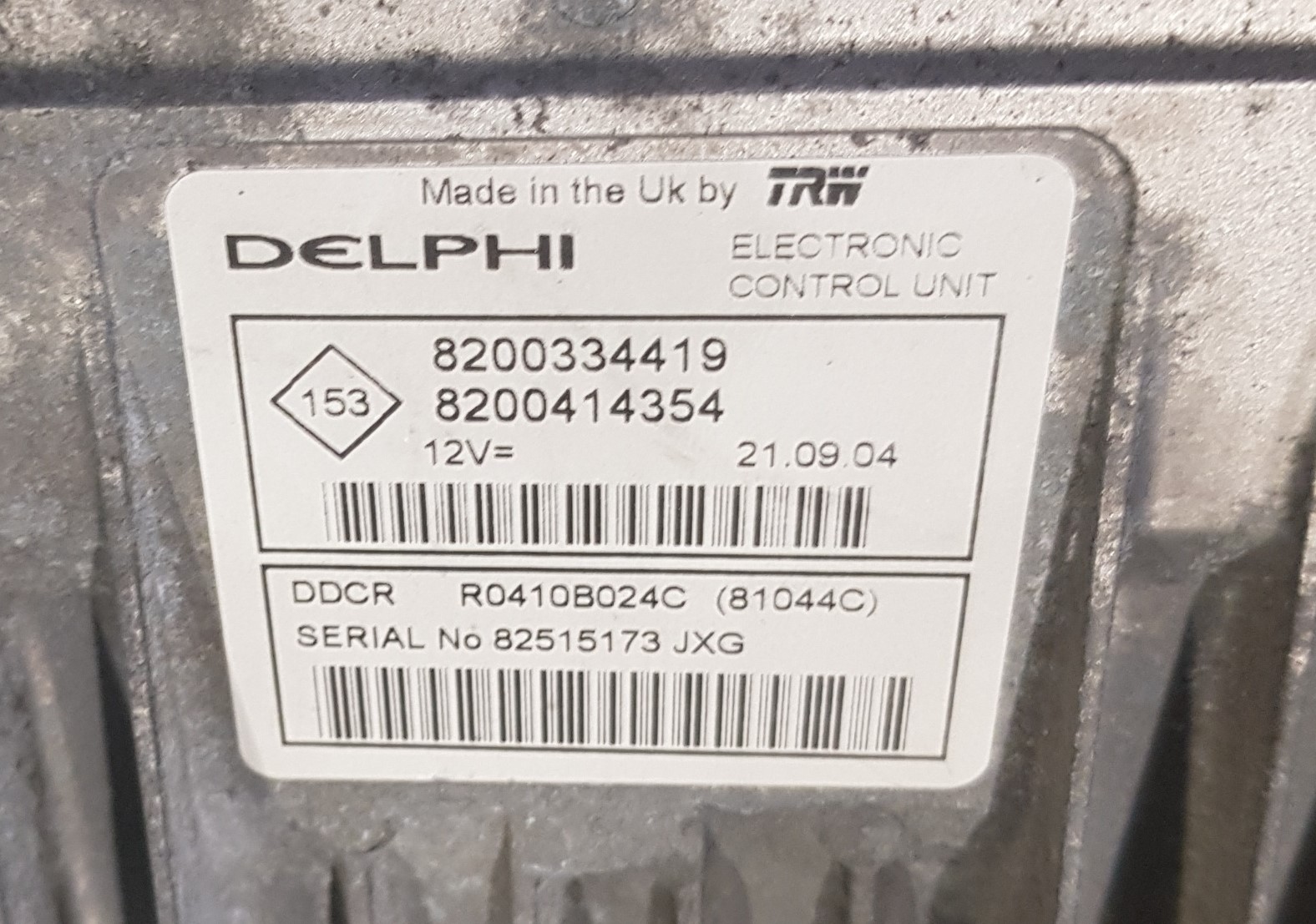 Centralina motore Delphi - Renault used DDCR ecu