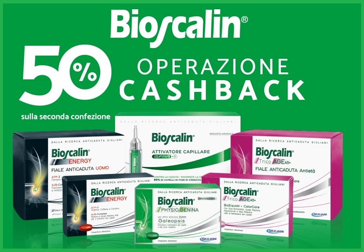 Bioscalin Ti Rimborsa il 50% sulla 2° conf. “Cashback 50%”