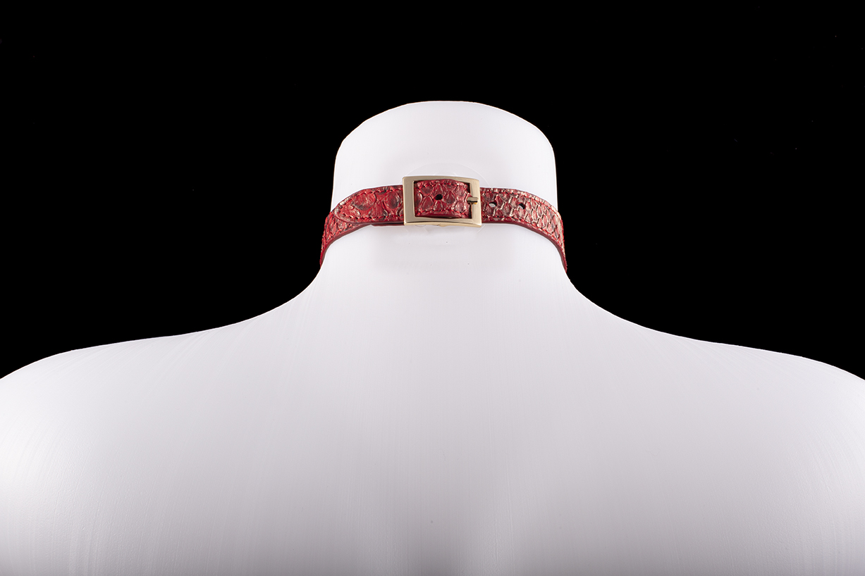 Choker Athena in real Python Col. Rosso/Oro