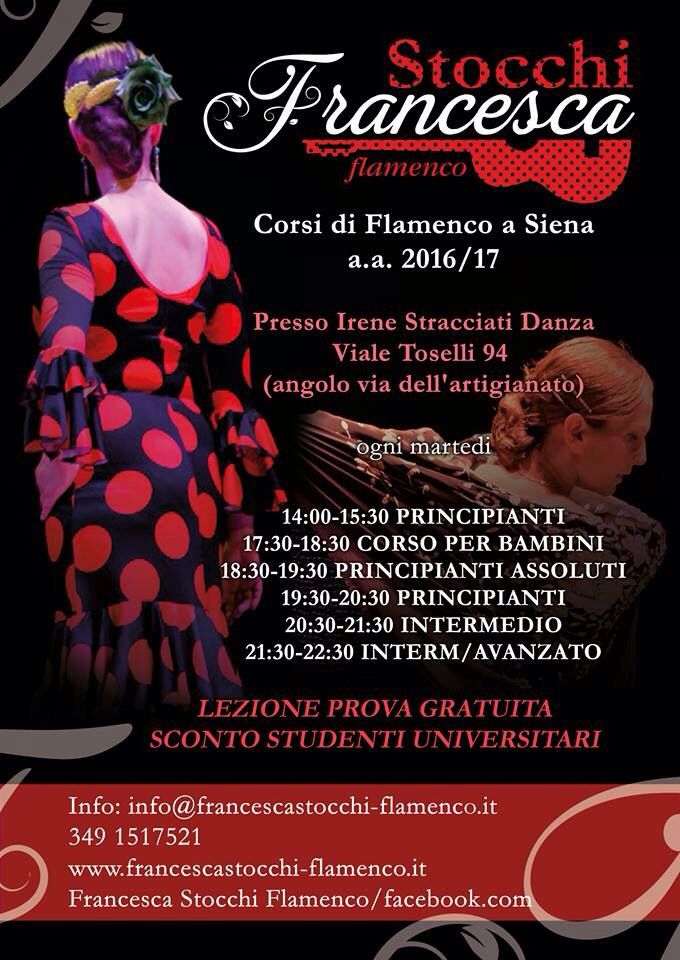 27 settembre nuovi corsi di flamenco a Siena 2016-2017