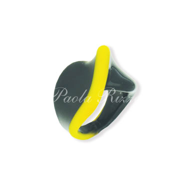 Anello Dade® nero/giallo limone - Dade® black / lemon yellow ring