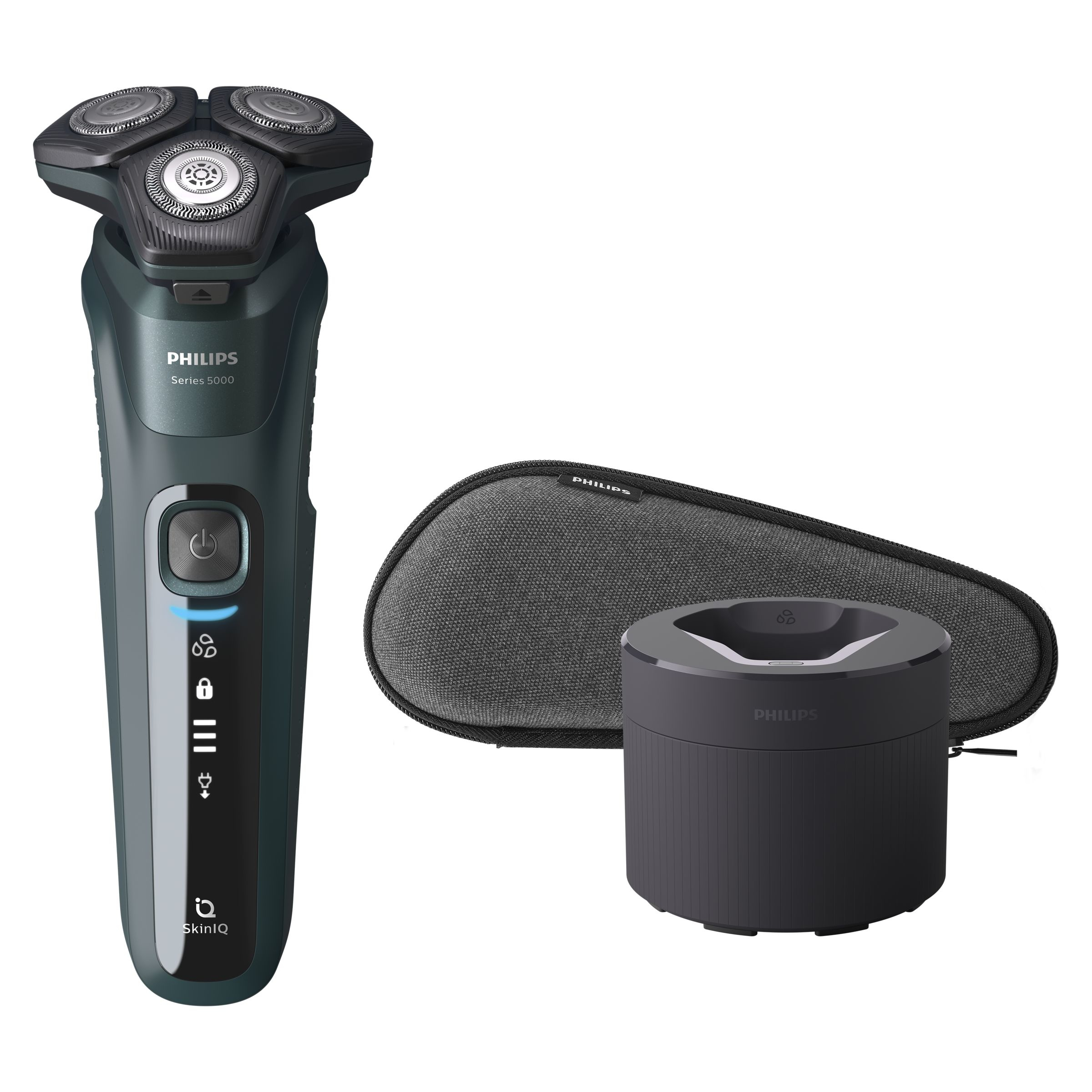 PHILIPS RASOIO S5000 360D SKINIQ WET DRY CON RIFINITORE A SCOMPARSA