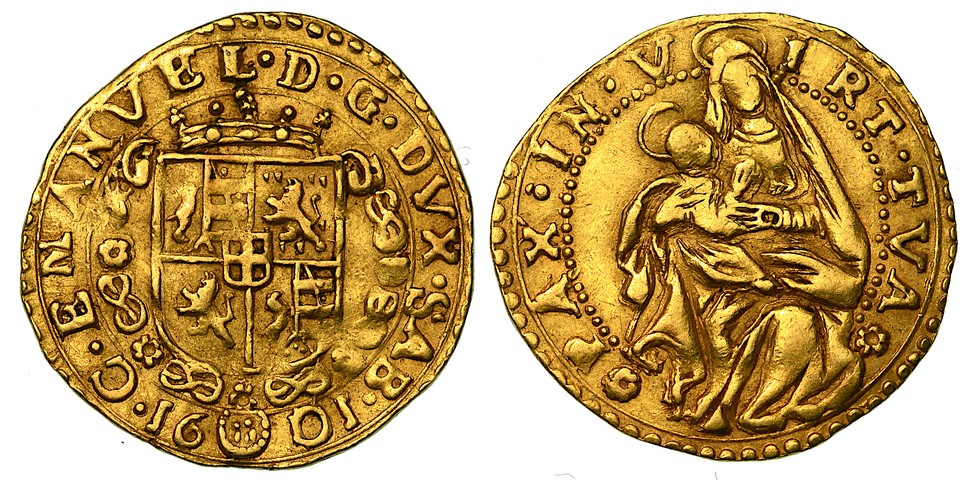 CARLO EMANUELE I. Il Grande (1580-1630). Ducato 1601.  q.BB