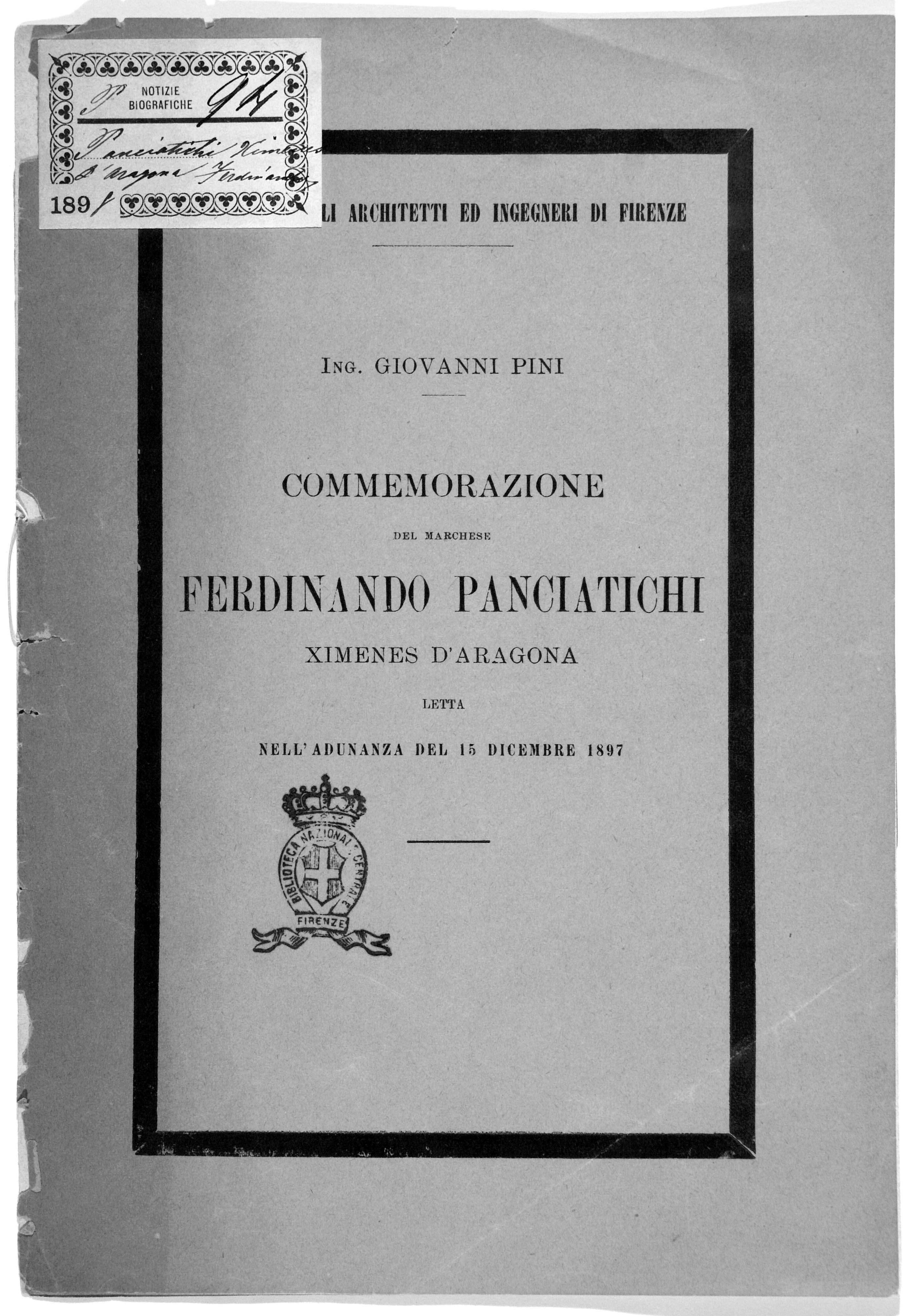 Commemorazione Ferdinando Panciatichi