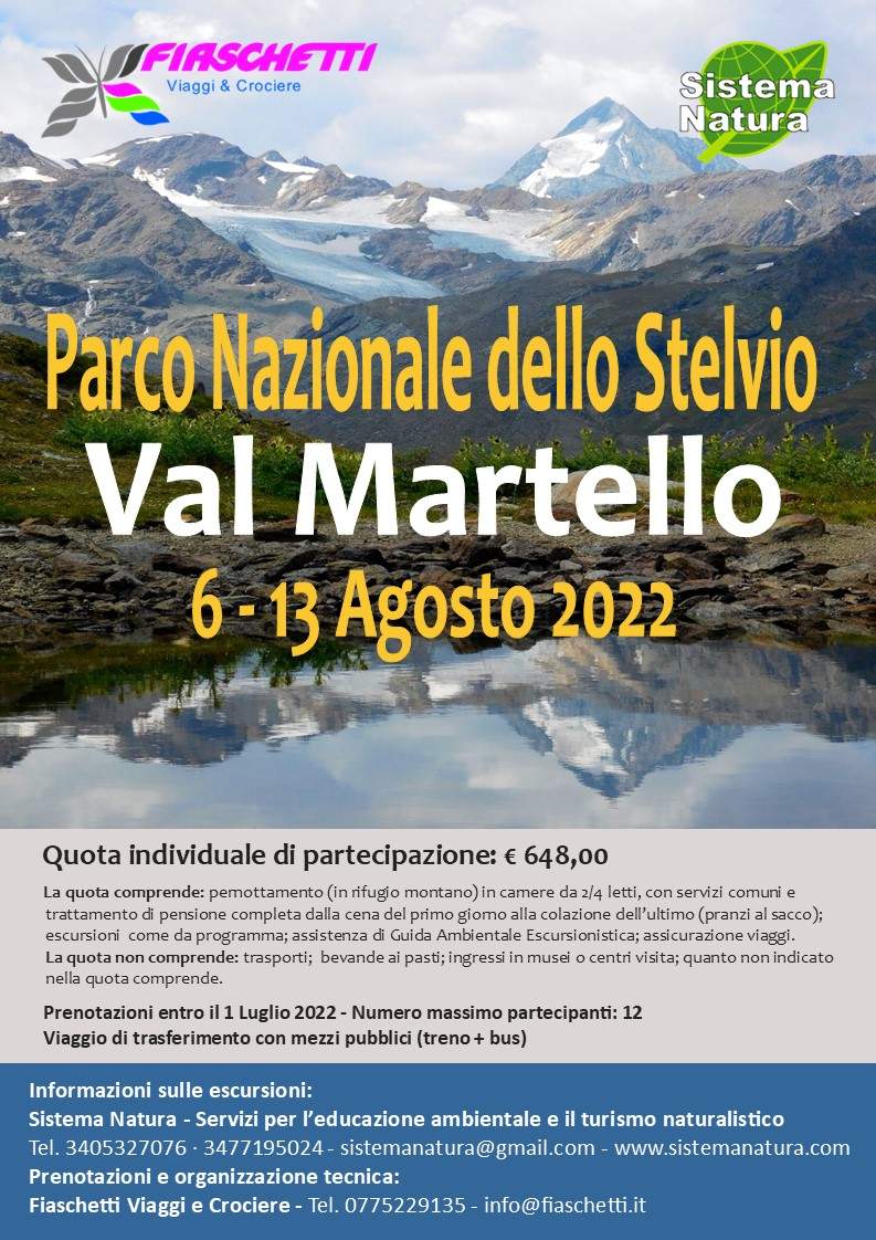parco nazionale dello stelvio val martello sistema natura fiaschetti viaggi e crociereestate 2022