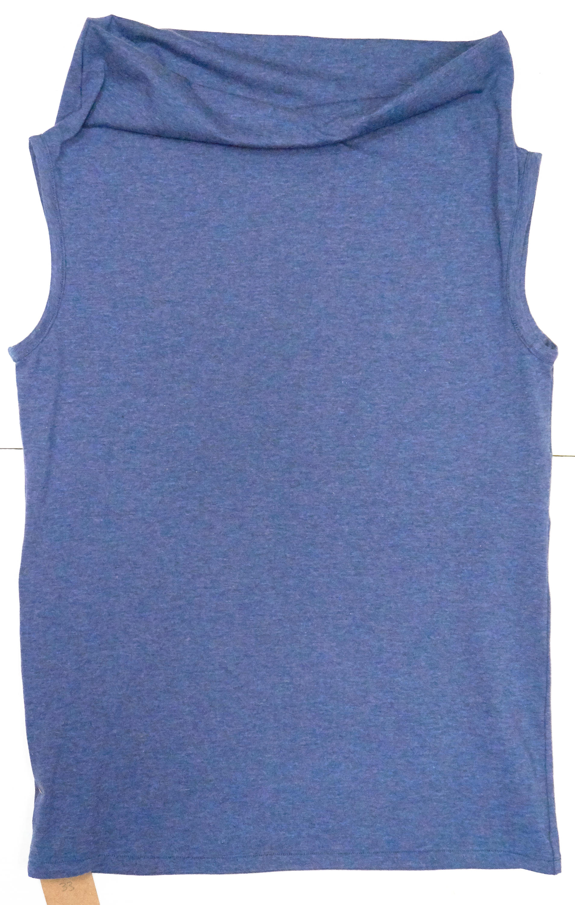Maglietta taglia unica in cotone biologico elasticizzato in blu melange