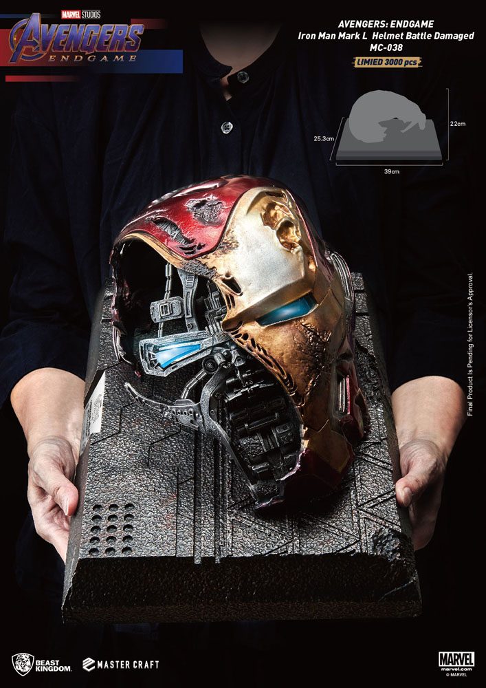Avengers Endgame Master Craft Statue Iron Man Mark50 Helmet Battle Damaged