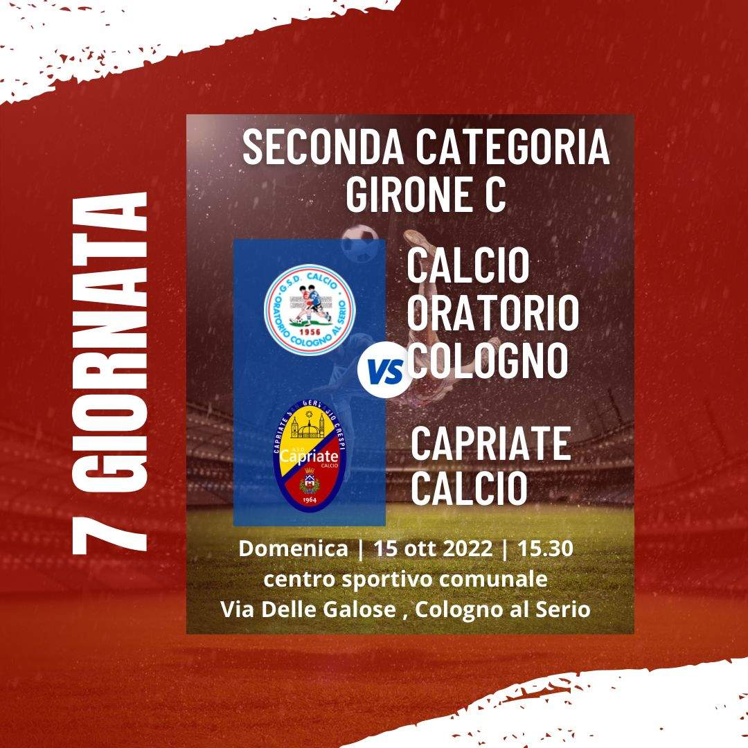 MATCH PREVIEW: ORATORIO COLOGNO-CAPRIATE