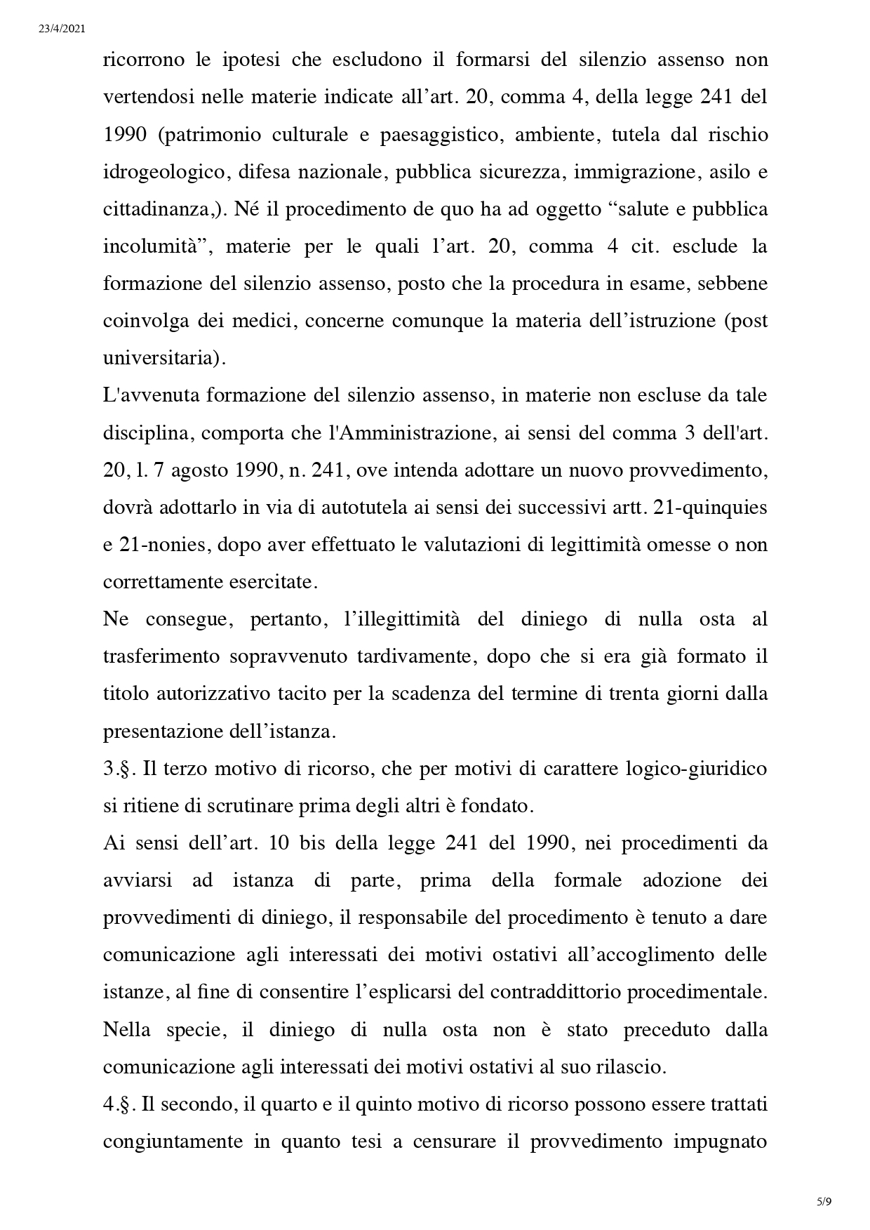 sentenza n 00157-2020 - TAR Abruzzo - nulla osta specializzandi_page-0005jpg