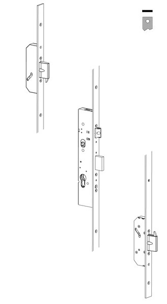 CISA 49526 - Serratura manuale Multipunto da infilare ad ingranaggi con frontale PIATTO