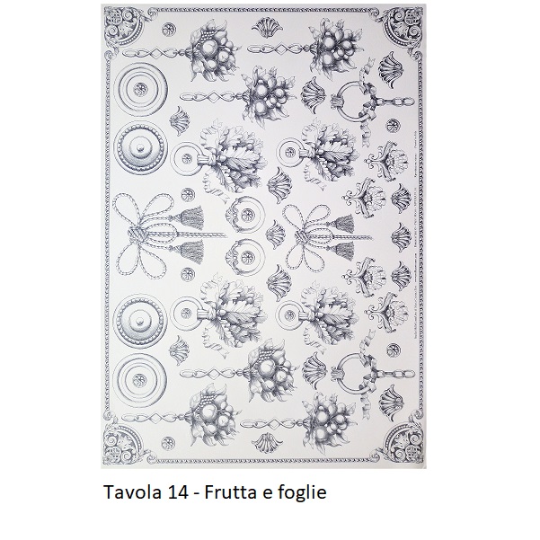 Carte da Decoupage "Print Room" - Tavola 14 - Frutta e foglie.