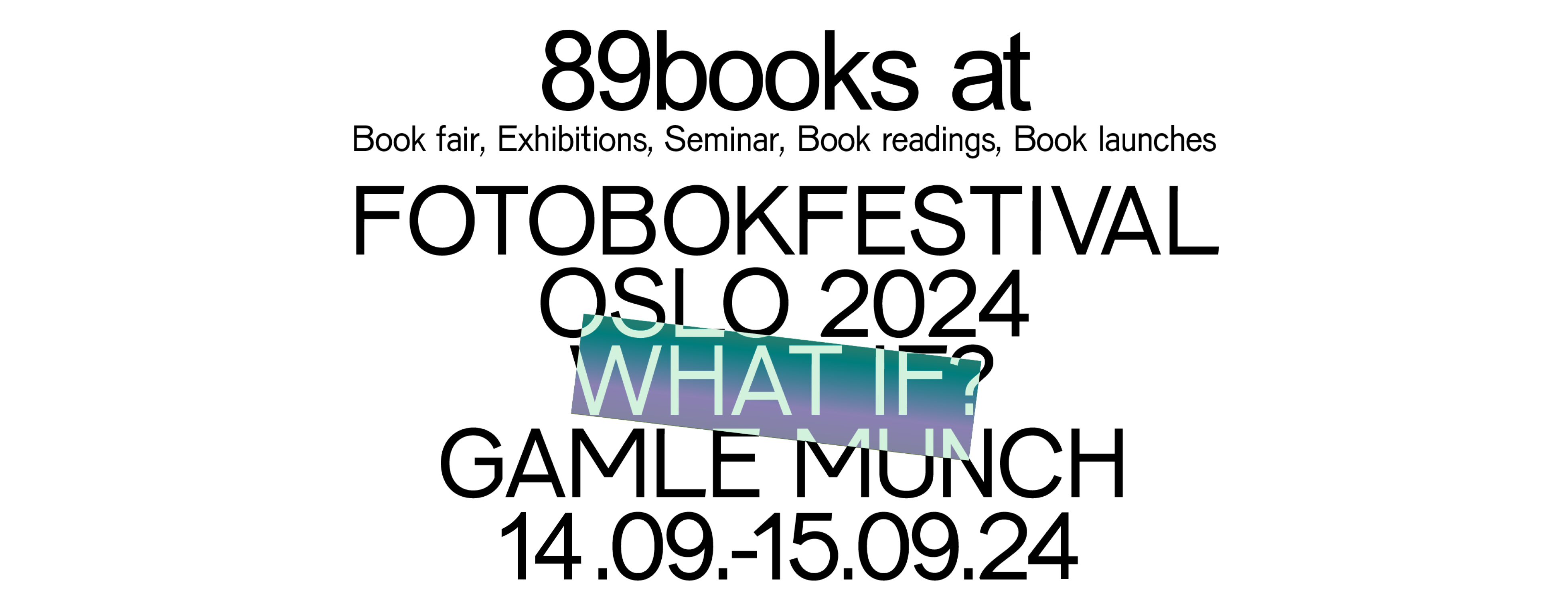 89books at Fotobokfestival Oslo 2024