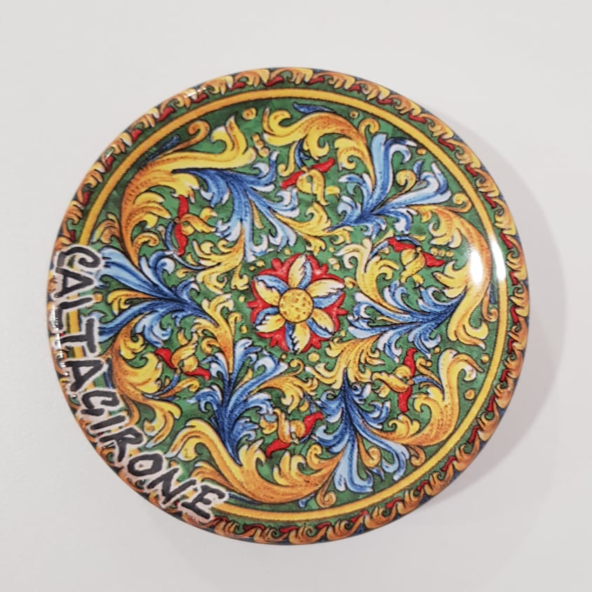 Piattino Calamite in Ceramica Artigianale di Caltagirone diam. 7,5 cm Regali